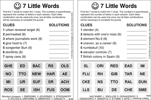 7 little words