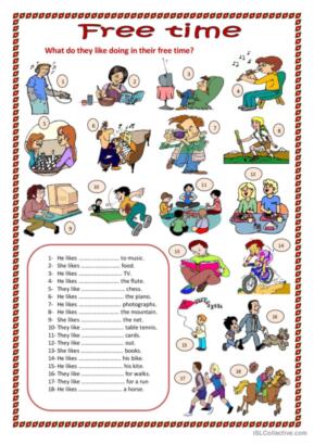 free time activities worksheets pdf