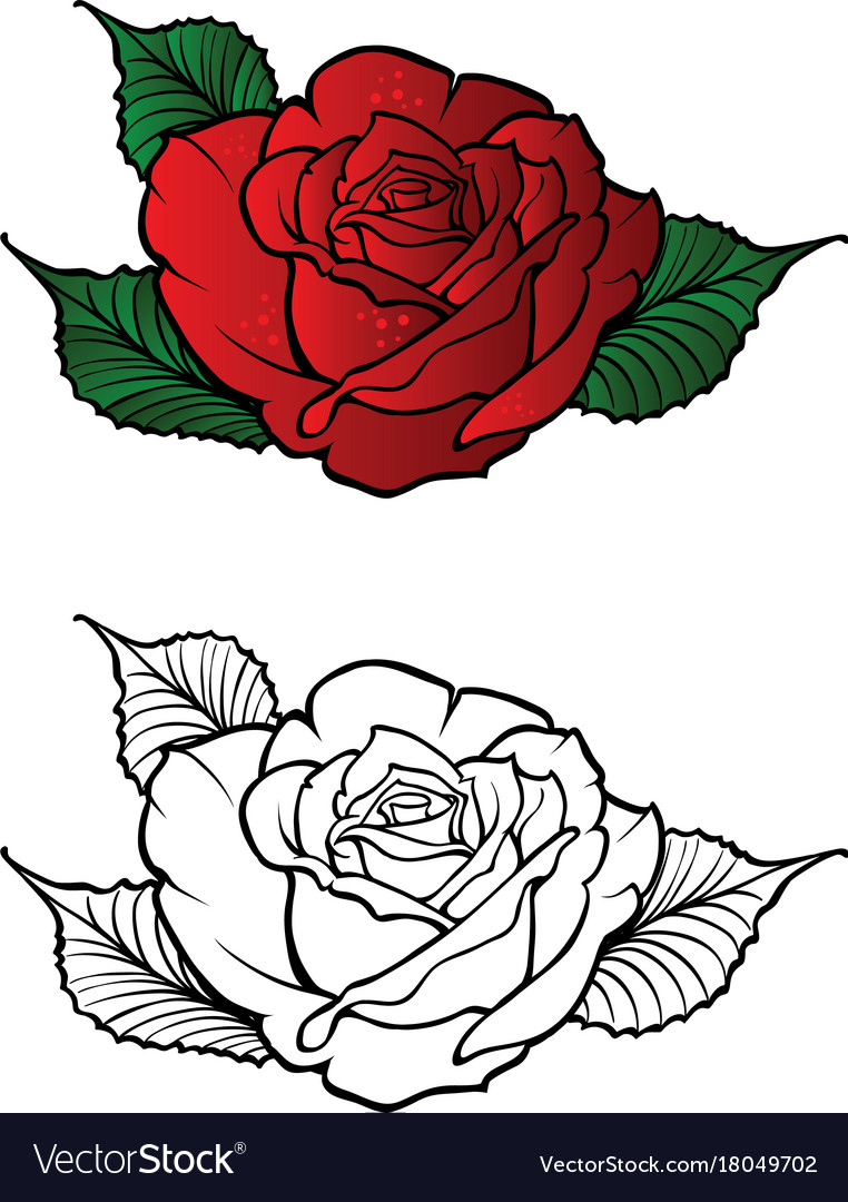 rose vector tattoo