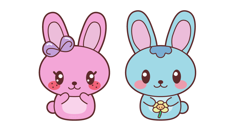 kawaii conejos para dibujar