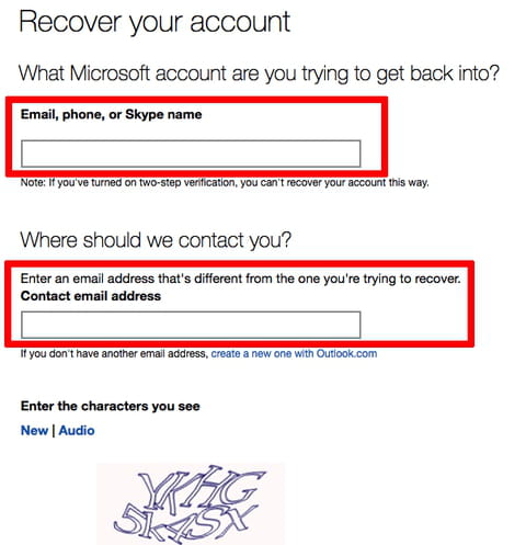 how to recover my hotmail email account