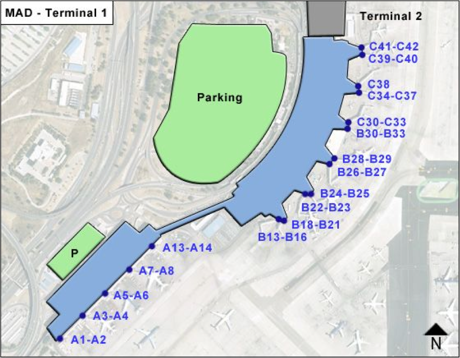 madrid barajas terminal 1 map