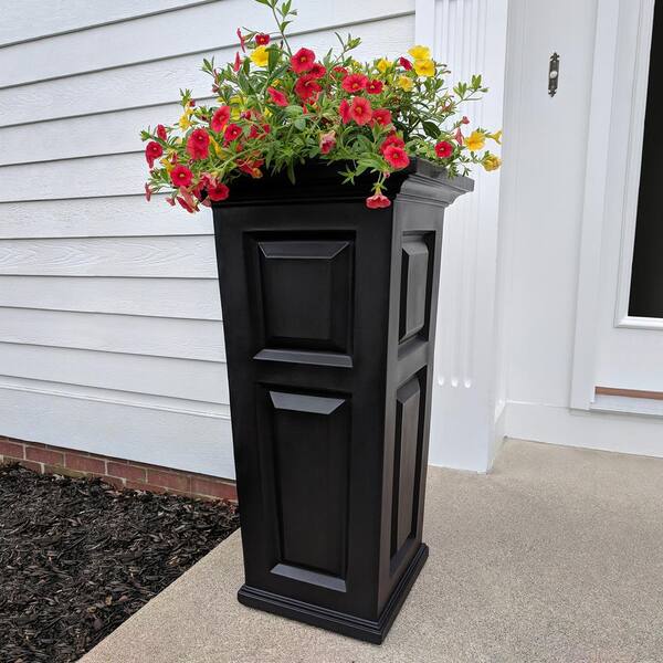 tall black flower pots