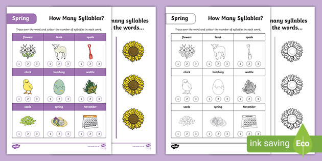 how many syllables in flower