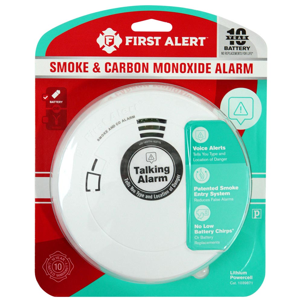 smoke and carbon monoxide detector 10 year battery