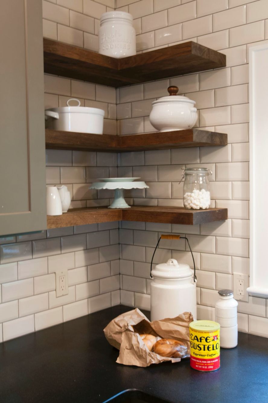 kitchen corner shelf wall