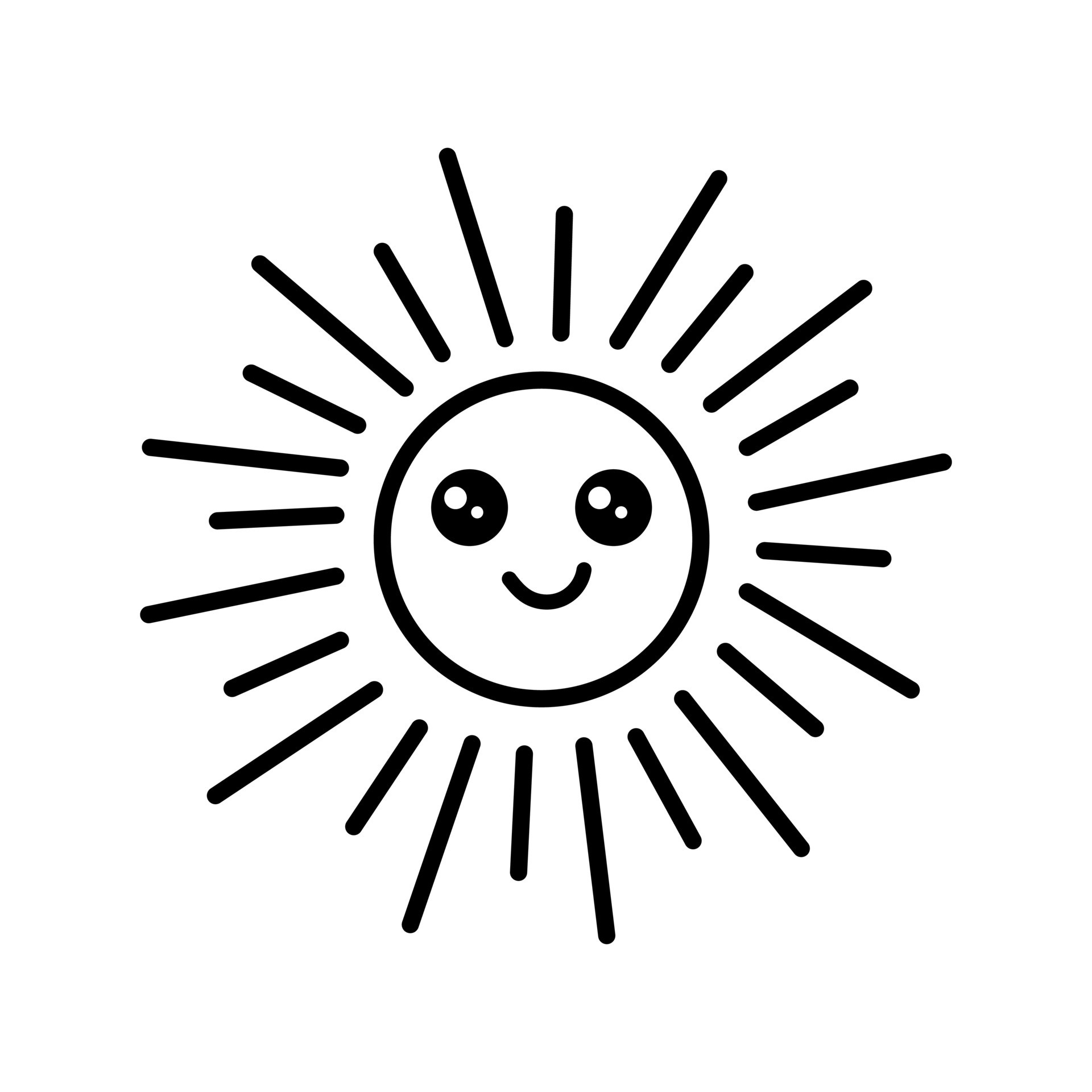 cute sun clipart black and white