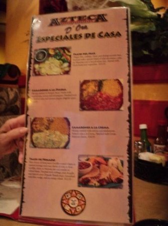 azteca d oro menu