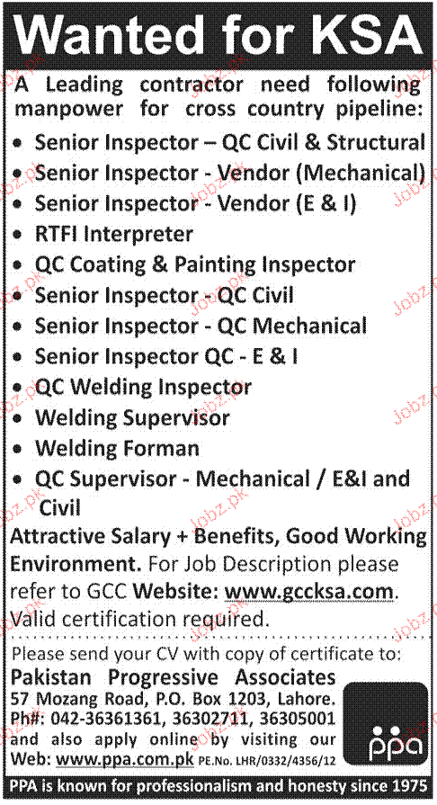 jobs in welding inspector