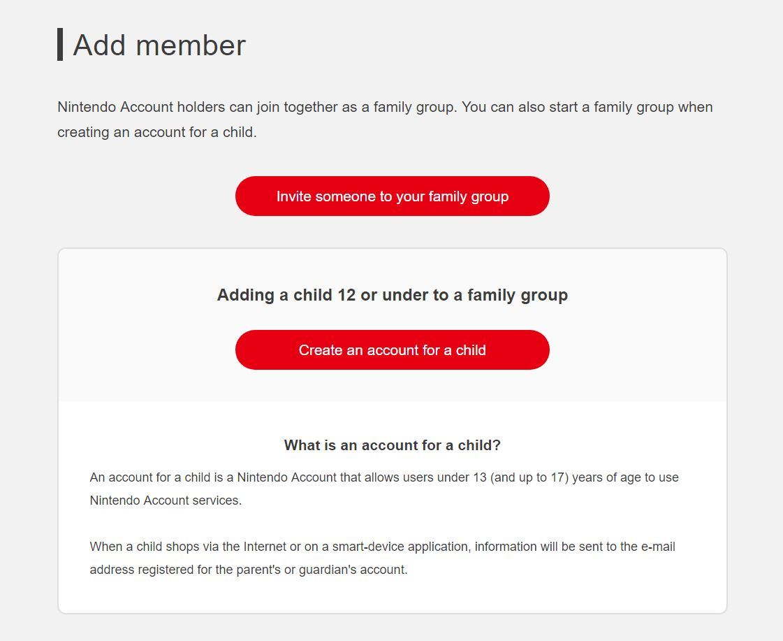 nintendo account family