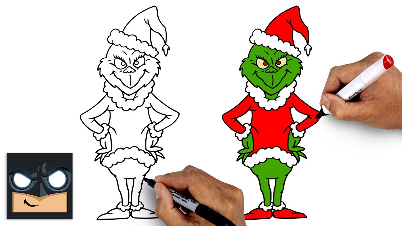 how to draw the grinch easy