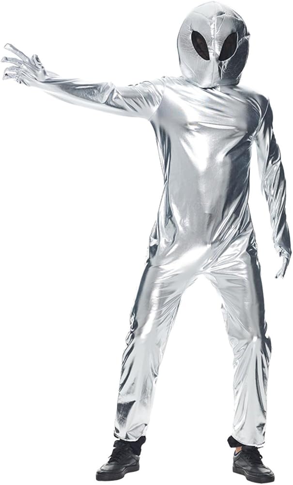 silver alien costume