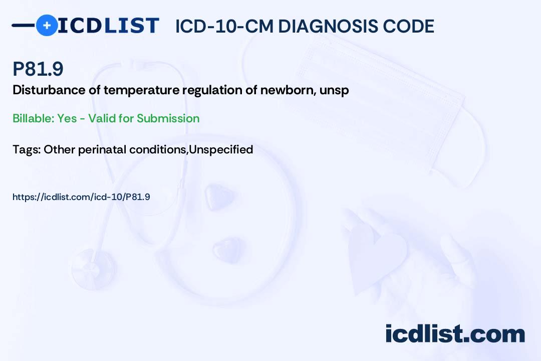 fever in newborn icd 10