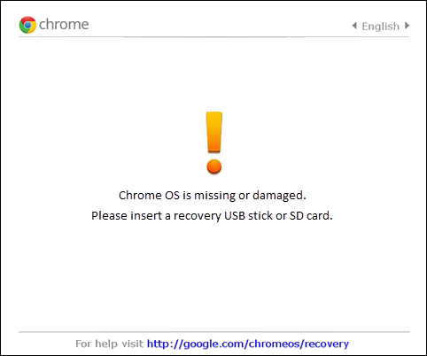 chrome os is missing or damaged