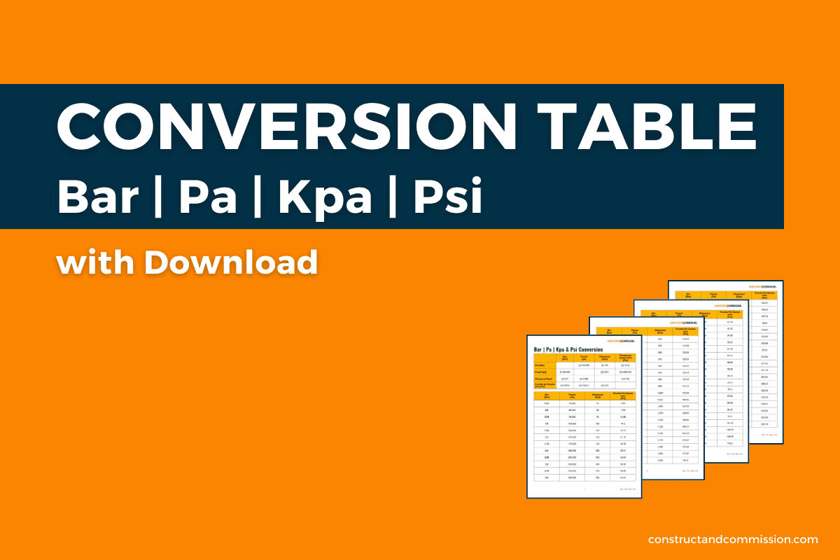 convert psi to bars chart