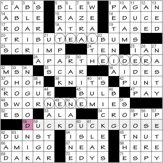 avifauna crossword clue