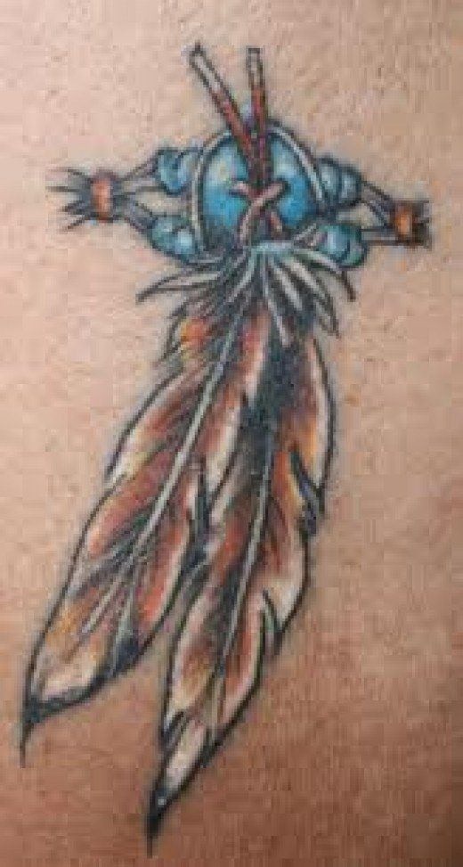 native american feather tattoo