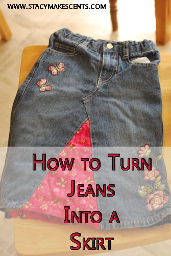 how to convert jeans into a skirt