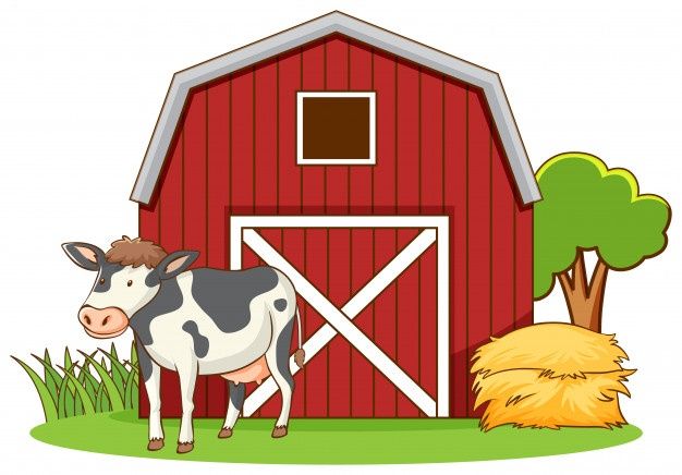 cow shed cartoon images