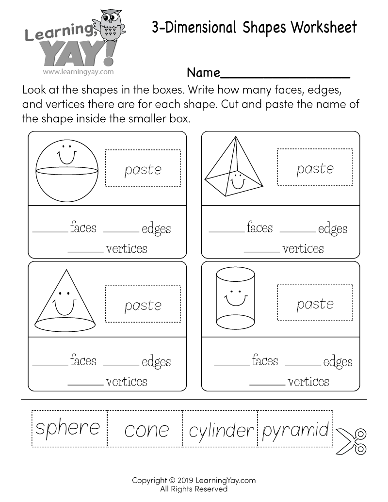 1st grade shapes worksheets