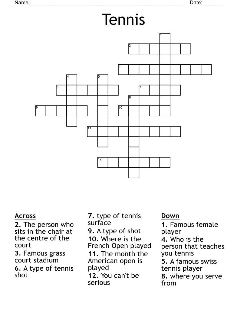 tennis term crossword clue