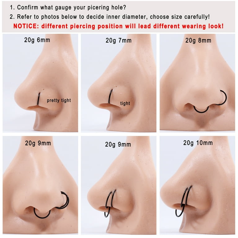 nose piercing sizes