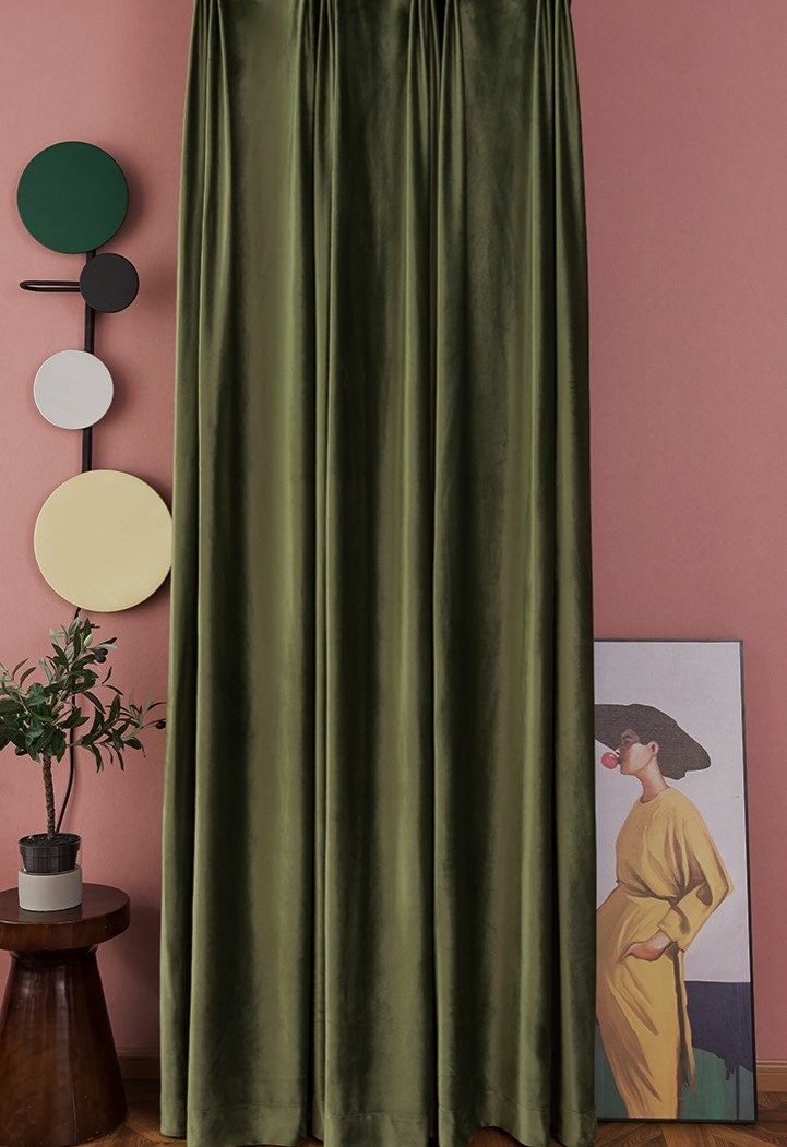 green curtain panels