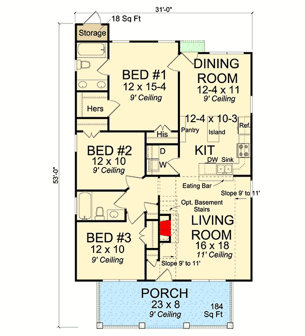 small 3 bedroom cottage plans