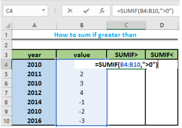 sumifs larger than