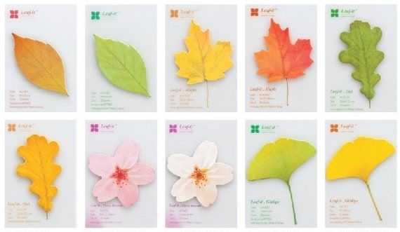 leaf sticky notes