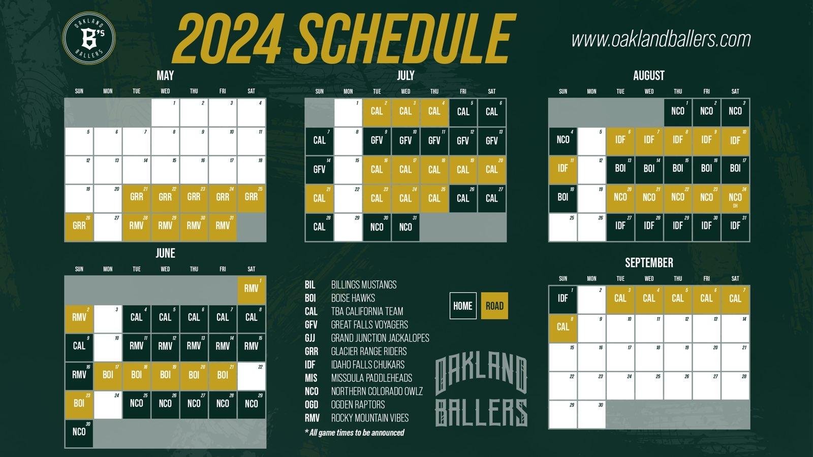 2024 oakland athletics schedule