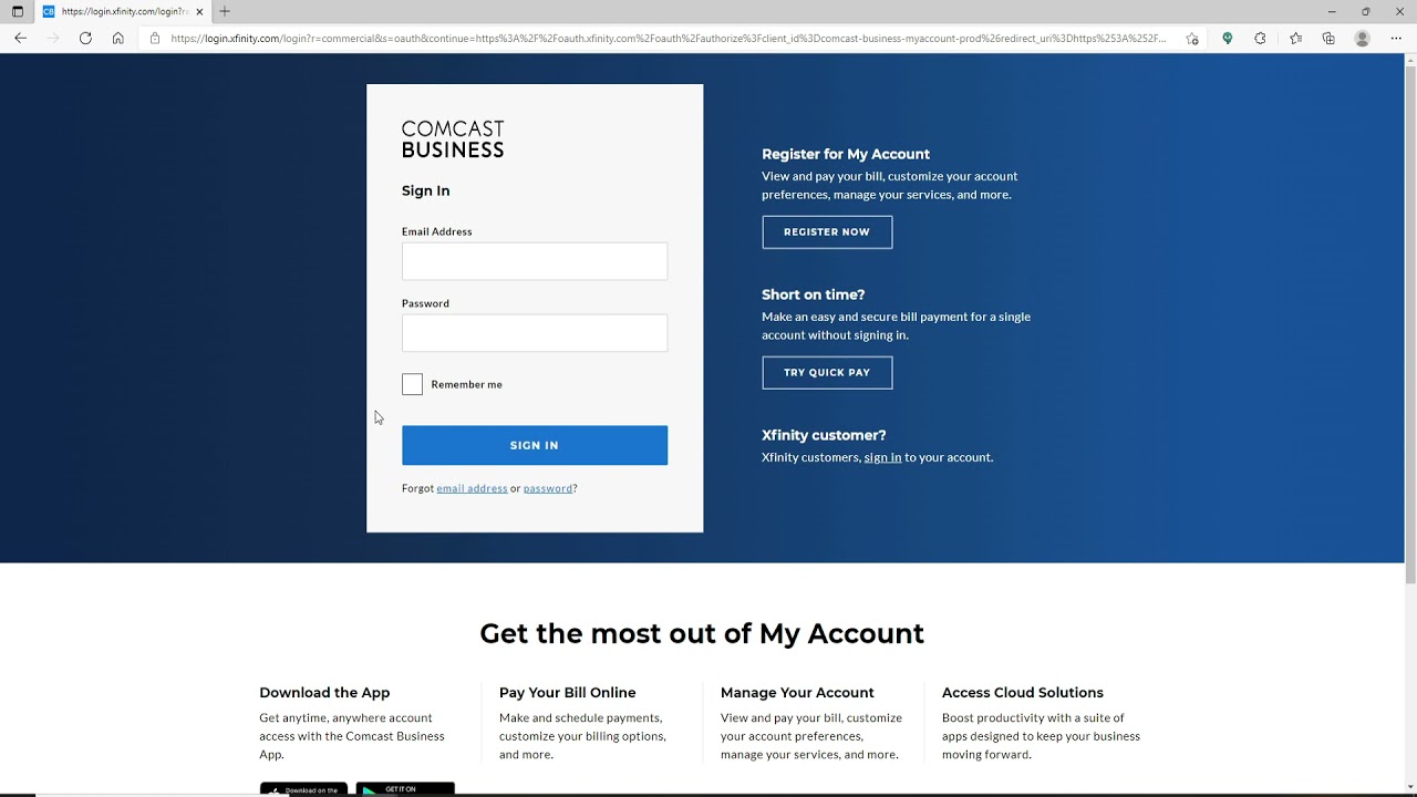 comcast business login