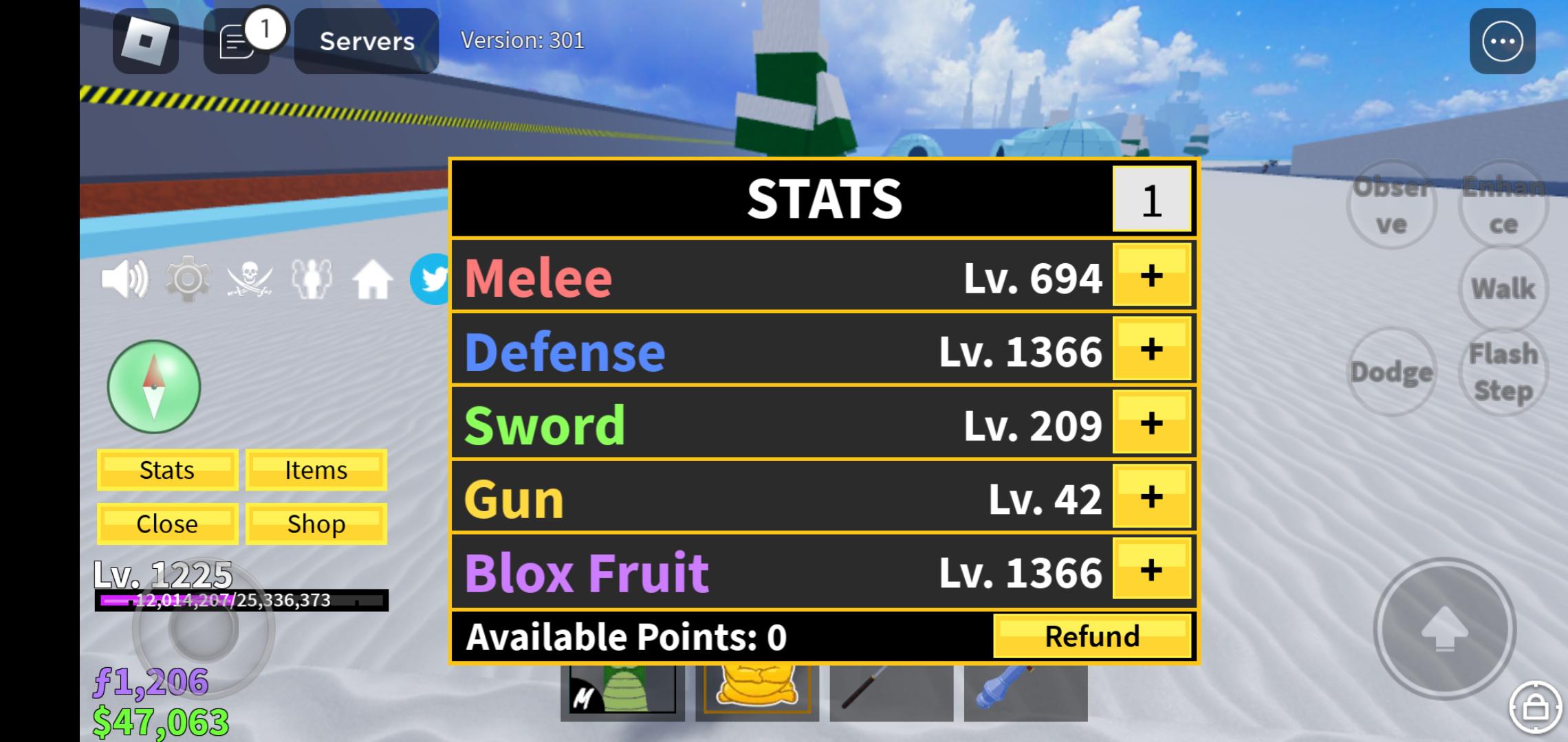 refund stats blox fruits