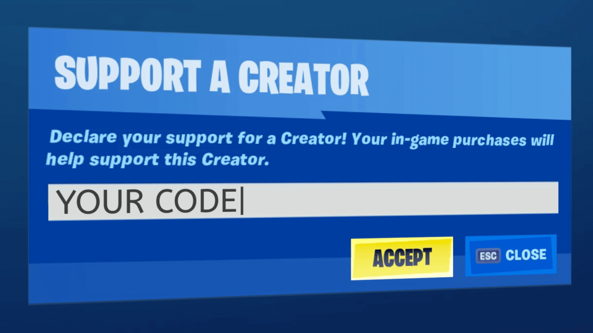 support a creator fortnite