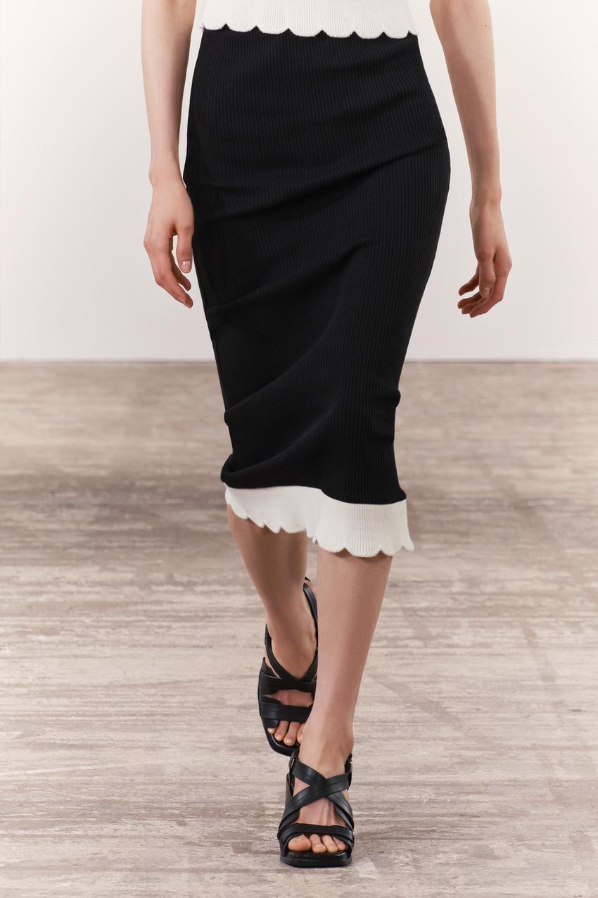 zara black skirt