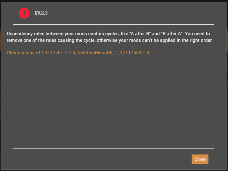 vortex failed to install dependency