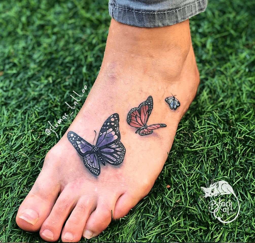 butterfly tattoo for foot