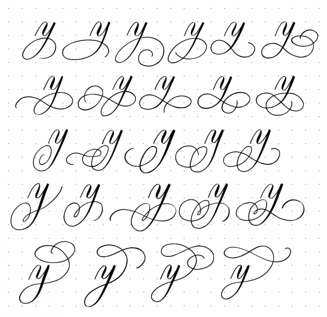 alphabet flourish calligraphy