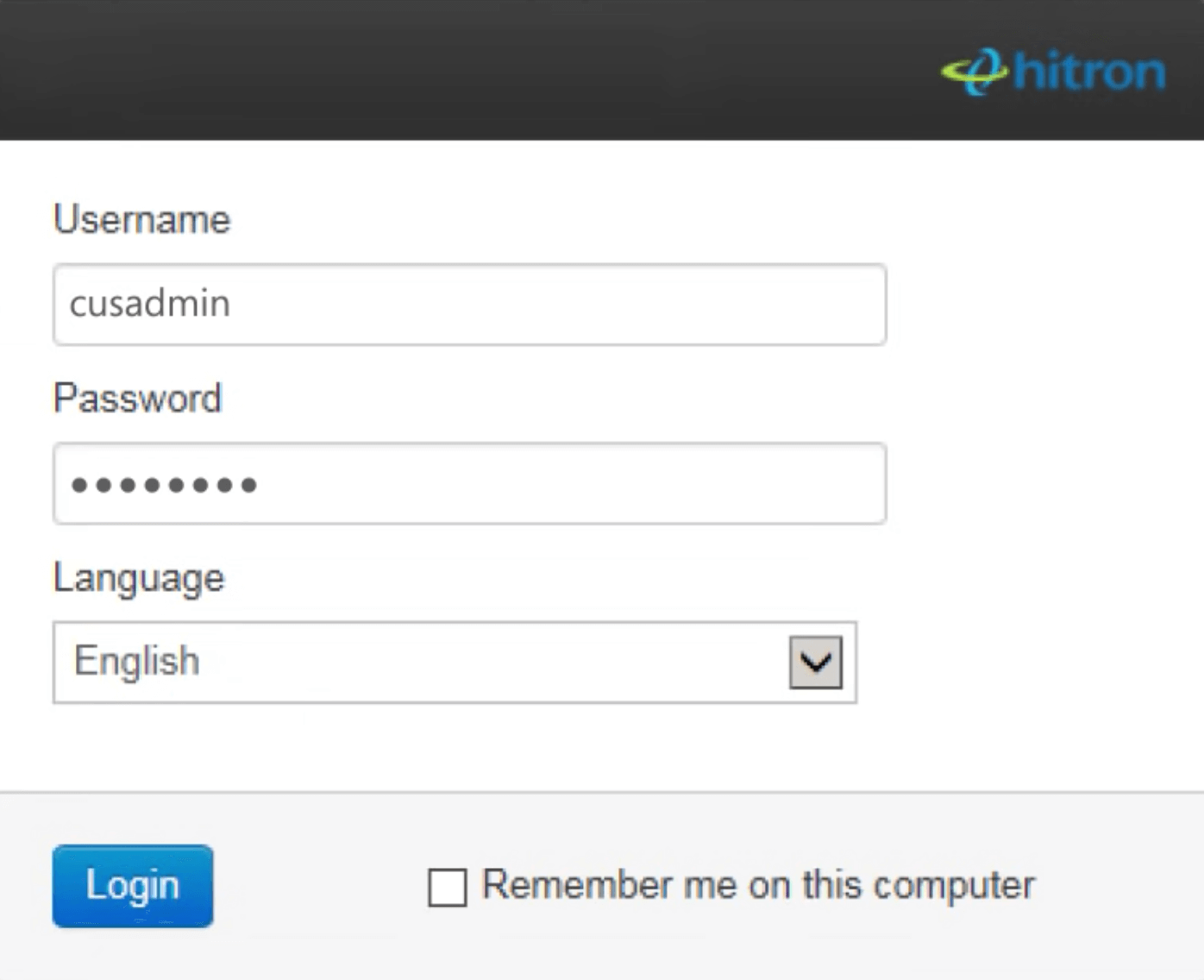 hitron router login