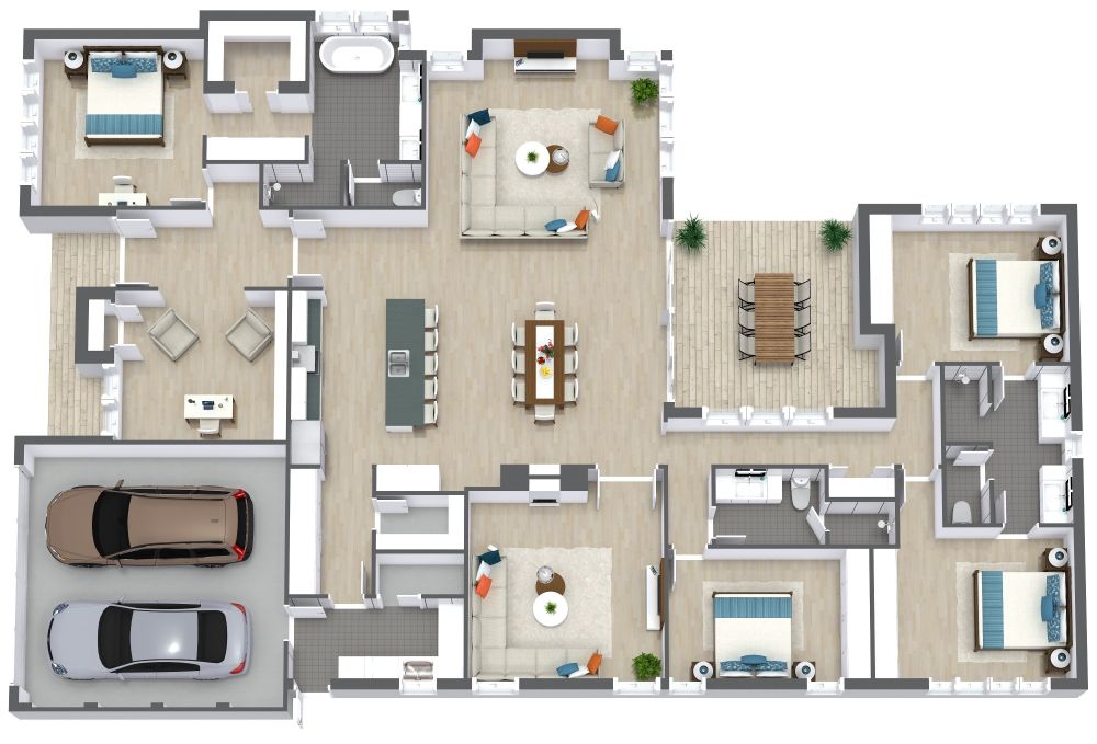 4 bed house floor plans