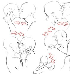 kissing drawing reference