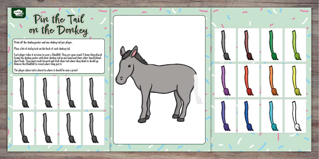 print pin the tail on the donkey