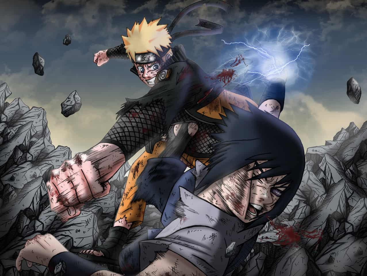 sasuke vs naruto art