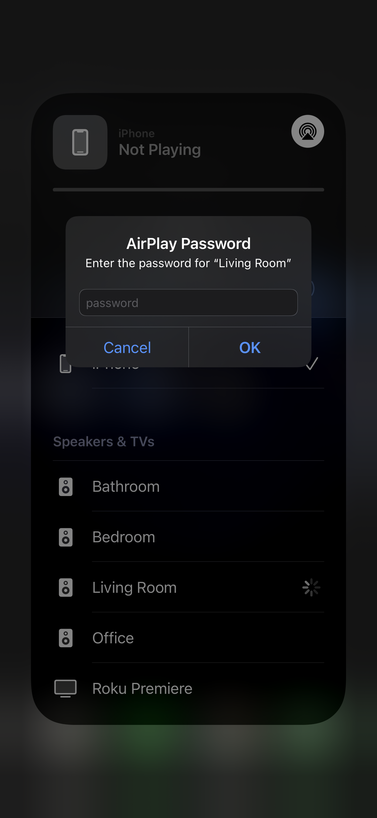 where is my airplay password