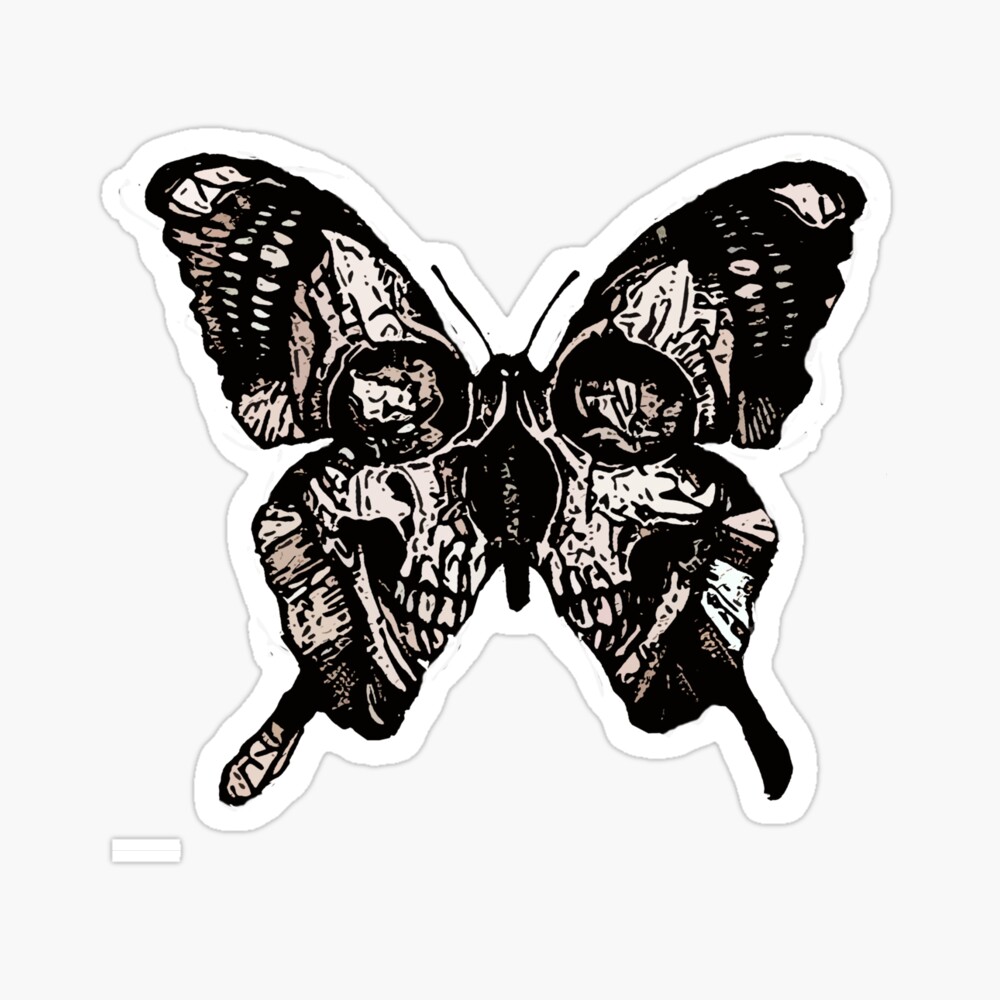 butterfly with skull tattoo