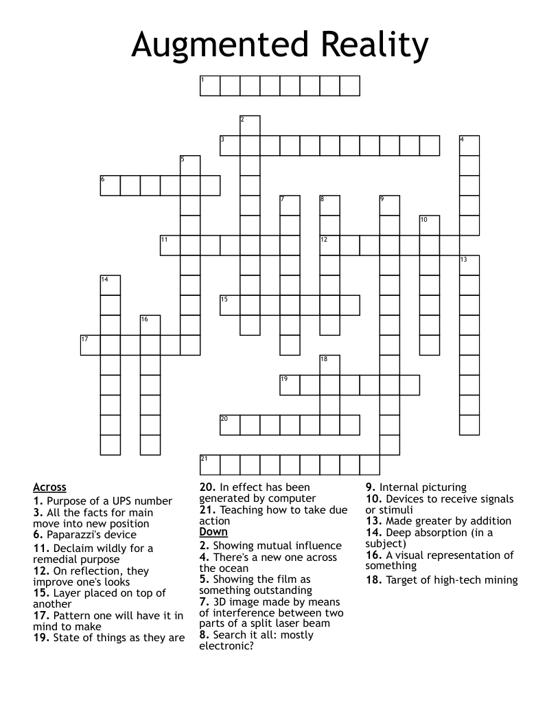 virtual reality space crossword clue