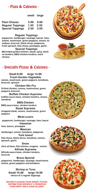 bravo pizza red hill menu