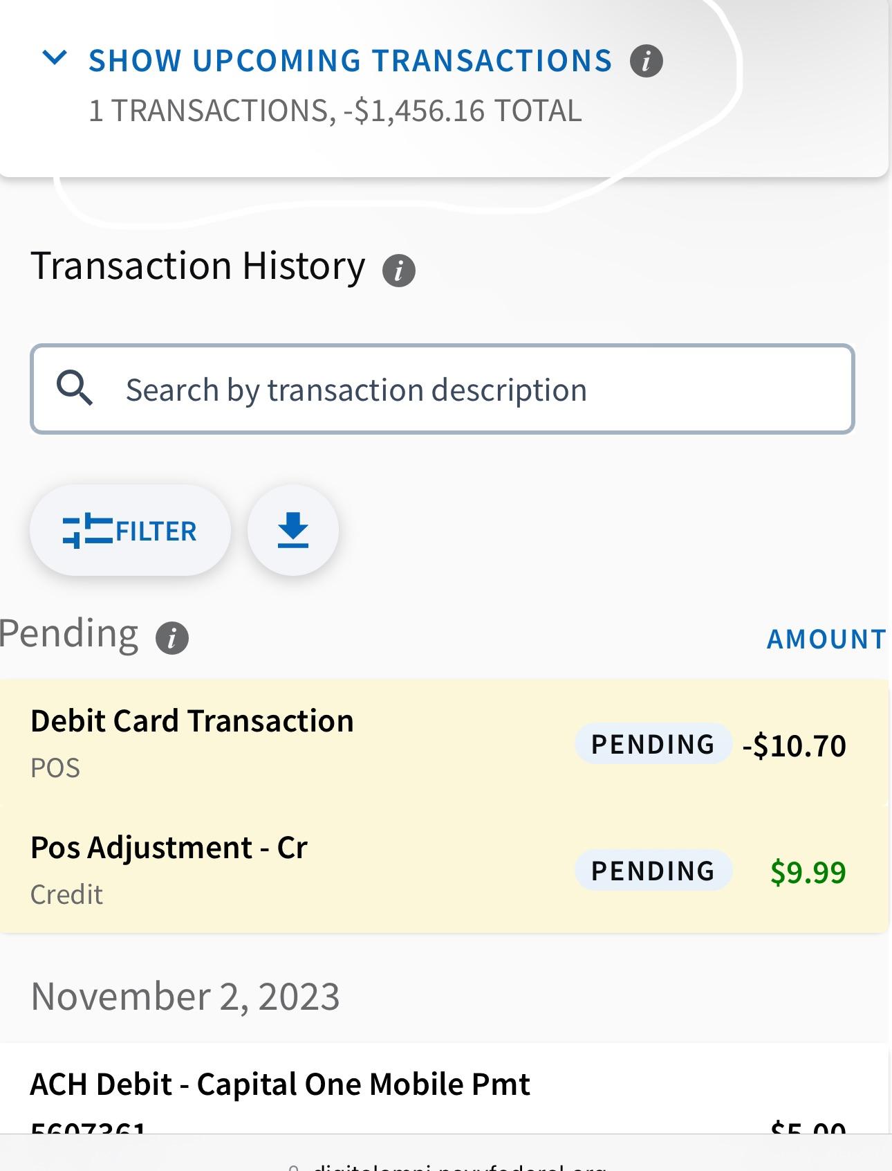 navy federal cancel pending transaction