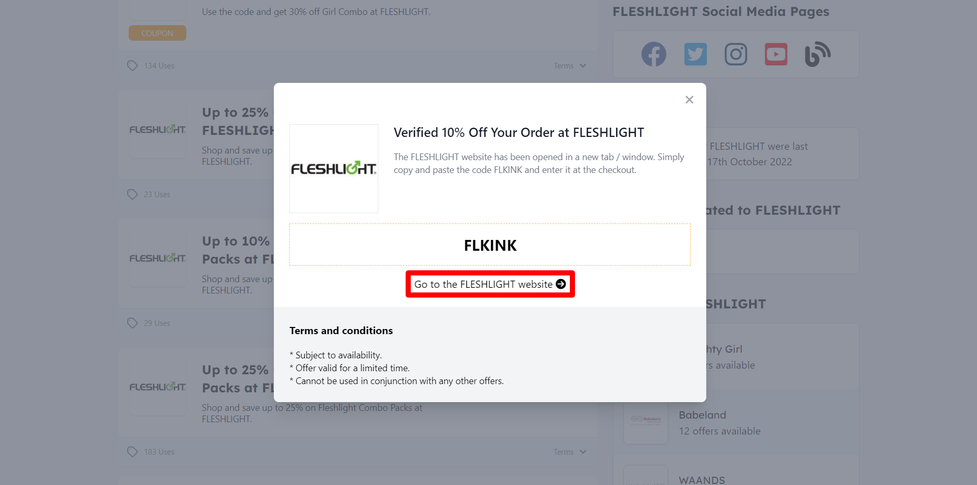 fleshlight discount codes