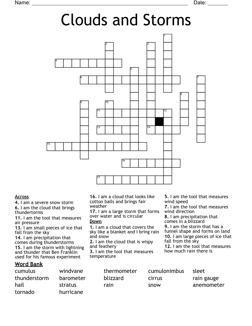 crossword clue precipitation